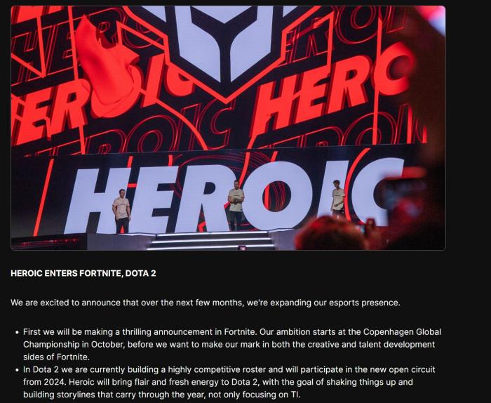 HEROIC подпишет состав по Dota 2