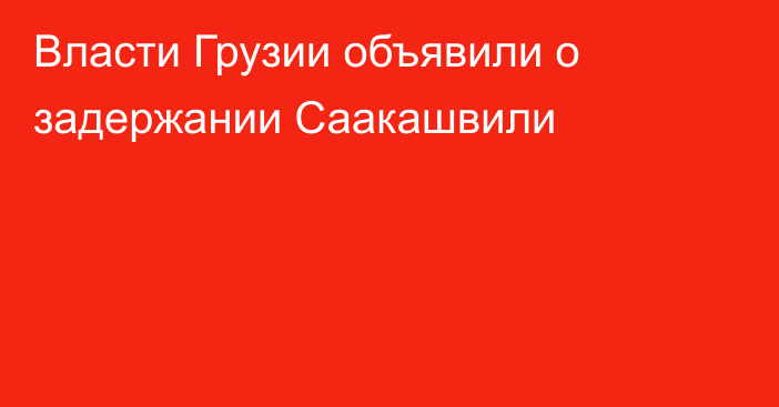 Власти Грузии объявили о задержании Саакашвили