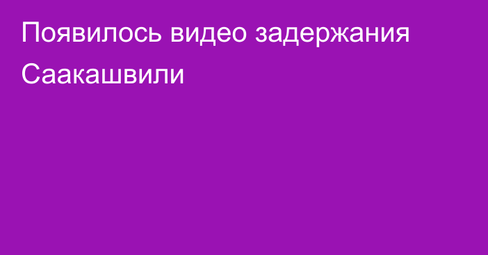 Появилось видео задержания Саакашвили