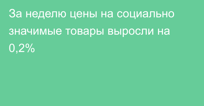 За неделю цены на социально значимые товары выросли на 0,2%