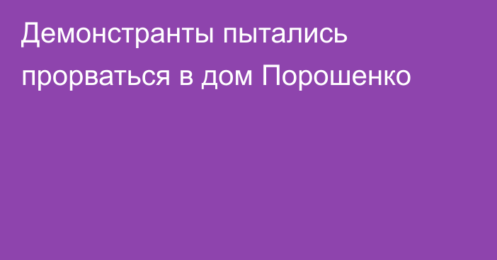 Демонстранты пытались прорваться в дом Порошенко