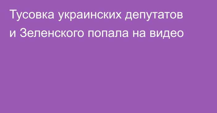 Тусовка украинских депутатов и Зеленского попала на видео