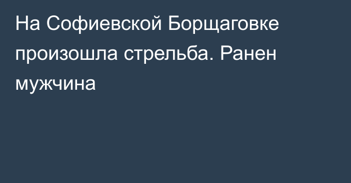 На Софиевской Борщаговке произошла стрельба. Ранен мужчина