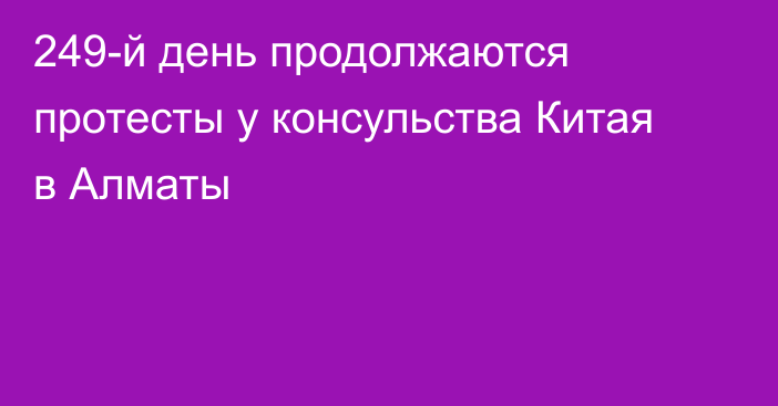 249-й день продолжаются протесты у консульства Китая в Алматы  