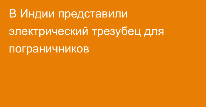 В Индии представили электрический трезубец для пограничников