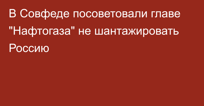 В Совфеде посоветовали главе 