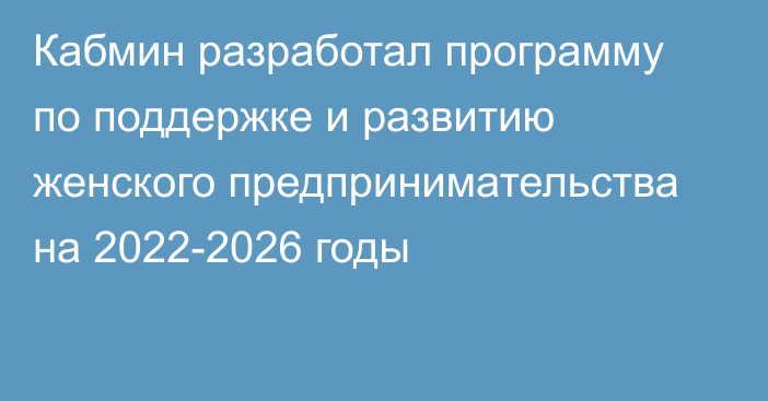 Кабмин разработал программу по поддержке и развитию женского предпринимательства на 2022-2026 годы