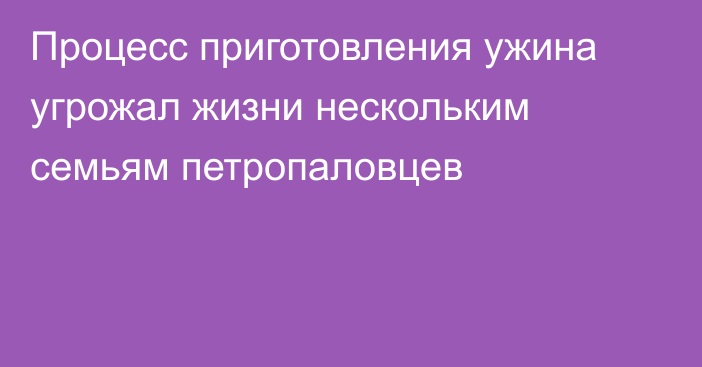 Процесс приготовления ужина угрожал жизни нескольким семьям петропаловцев