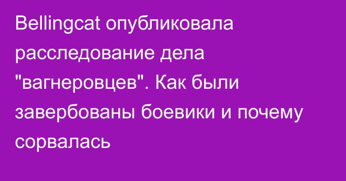 Bellingcat опубликовала расследование дела 