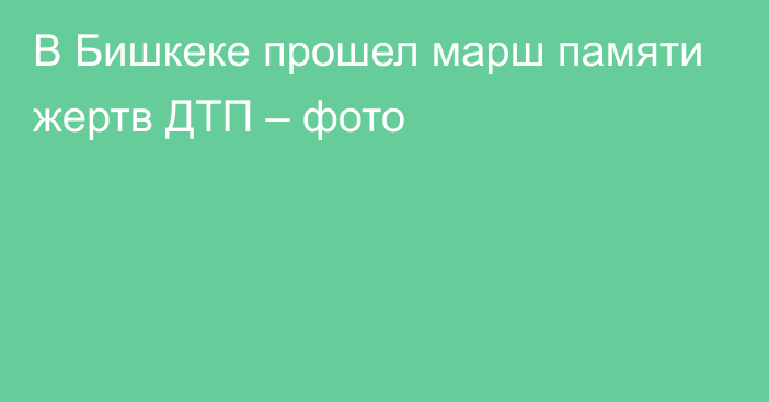 В Бишкеке прошел марш памяти жертв ДТП – фото