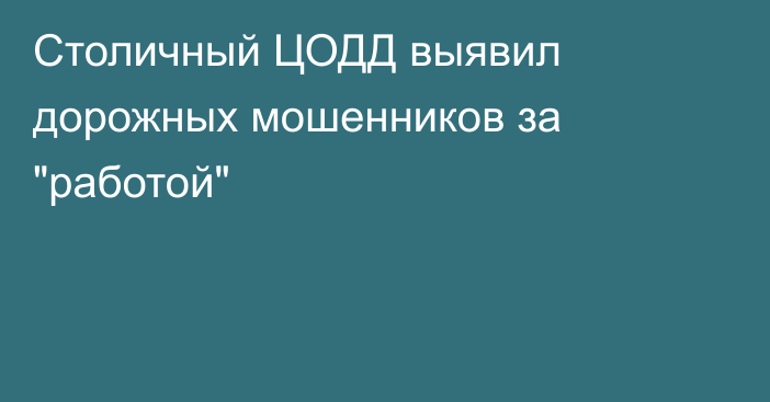 Столичный ЦОДД выявил дорожных мошенников за 