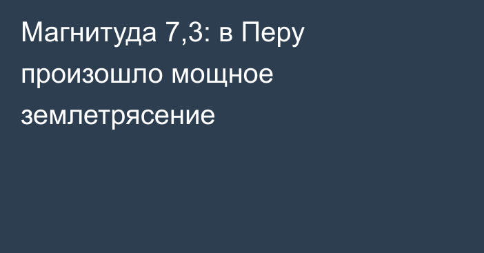 Магнитуда 7,3: в Перу произошло мощное землетрясение