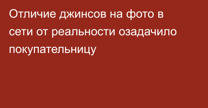 Отличие джинсов на фото в сети от реальности озадачило покупательницу