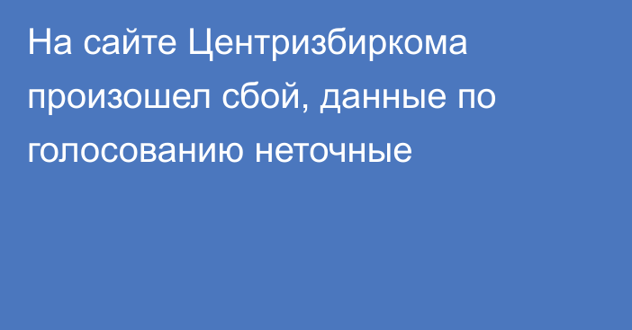 На сайте Центризбиркома произошел сбой, данные по голосованию неточные