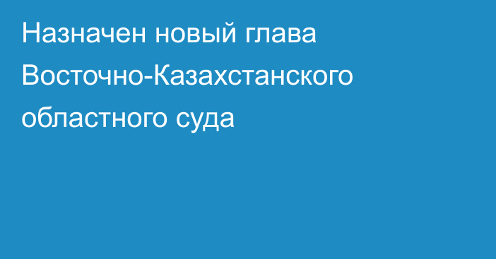 Назначен новый глава Восточно-Казахстанского областного суда