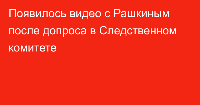 Появилось видео с Рашкиным после допроса в Следственном комитете