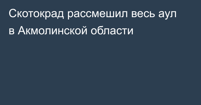 Скотокрад рассмешил весь аул в Акмолинской области