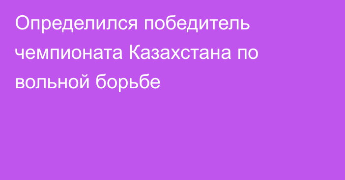 Определился победитель чемпионата Казахстана по вольной борьбе