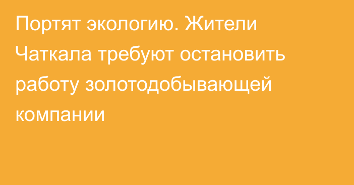 Портят экологию. Жители Чаткала требуют остановить работу золотодобывающей компании