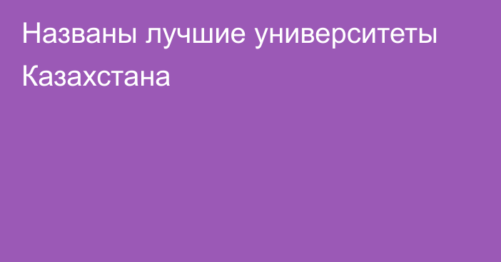 Названы лучшие университеты Казахстана