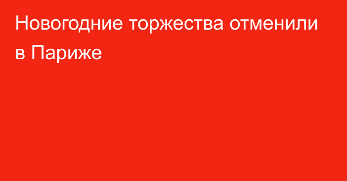 Новогодние торжества отменили в Париже