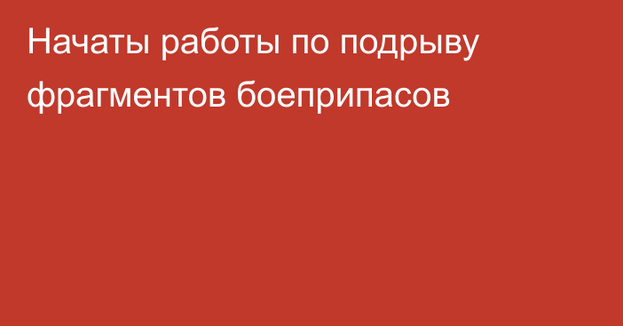 Начаты работы по подрыву фрагментов боеприпасов