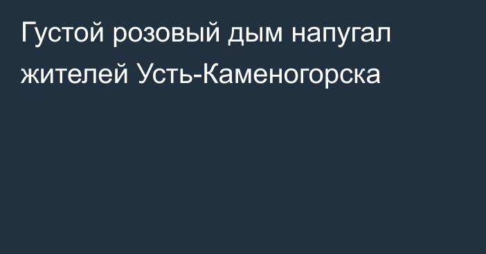 Густой розовый дым напугал жителей Усть-Каменогорска