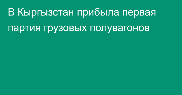 В Кыргызстан прибыла первая партия грузовых полувагонов