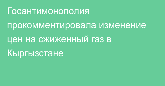 Госантимонополия прокомментировала изменение цен на сжиженный газ в Кыргызстане