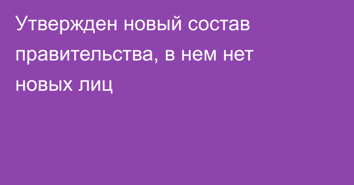 Утвержден новый состав правительства, в нем нет новых лиц