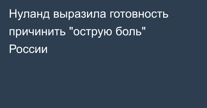 Нуланд выразила готовность причинить 