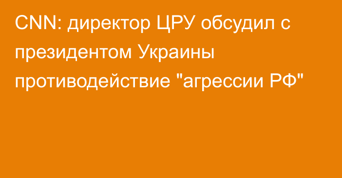 CNN: директор ЦРУ обсудил с президентом Украины противодействие 