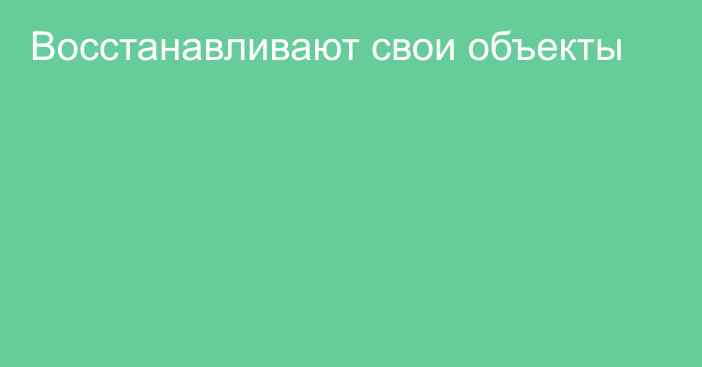 Восстанавливают свои объекты