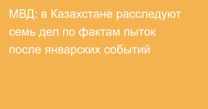 МВД: в Казахстане расследуют семь дел по фактам пыток после январских событий