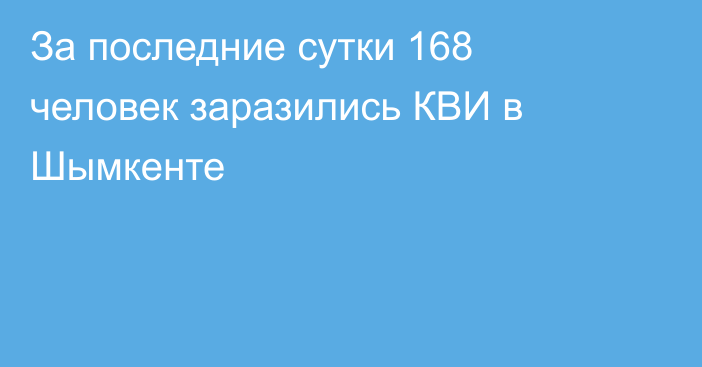 За последние сутки 168 человек заразились КВИ в Шымкенте