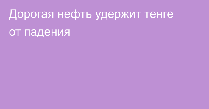 Дорогая нефть удержит тенге от падения