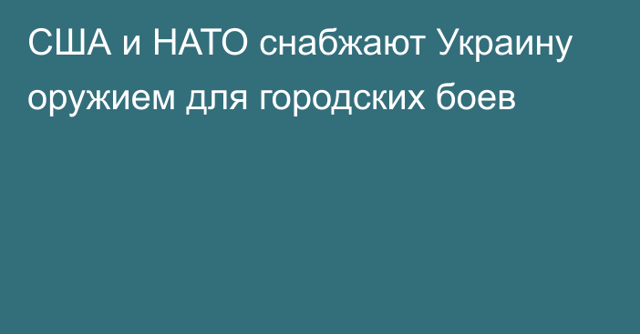 США и НАТО снабжают Украину оружием для городских боев