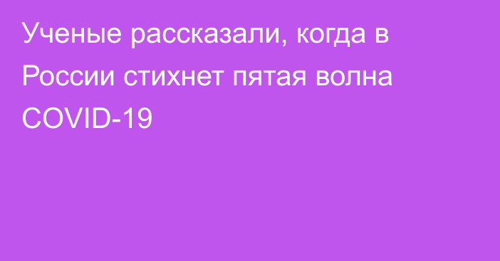 Ученые рассказали, когда в России стихнет пятая волна COVID-19