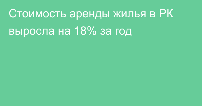 Стоимость аренды жилья в РК выросла на 18% за год