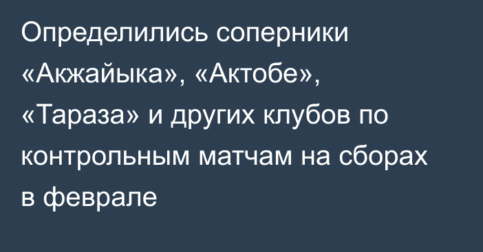 Определились соперники «Акжайыка», «Актобе», «Тараза» и других клубов по контрольным матчам на сборах в феврале