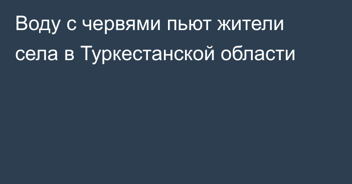 Воду с червями пьют жители села в Туркестанской области