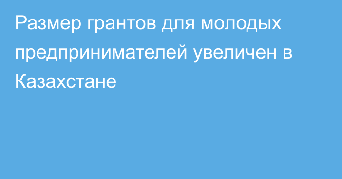 Размер грантов для молодых предпринимателей увеличен в Казахстане