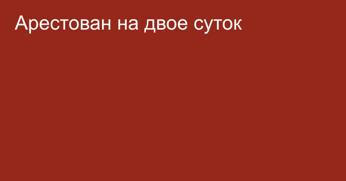 Арестован на двое суток