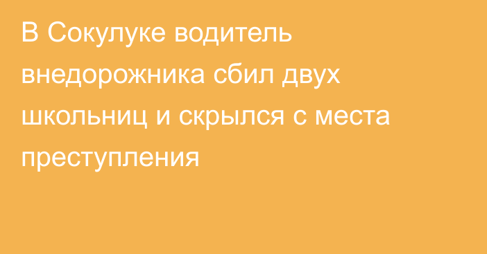 В Сокулуке водитель внедорожника сбил двух школьниц и скрылся с места преступления