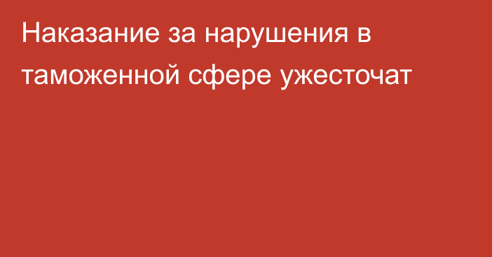 Наказание за нарушения в таможенной сфере ужесточат