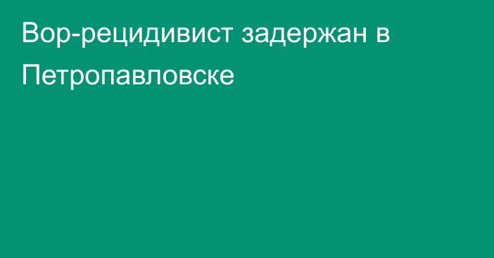 Вор-рецидивист задержан в Петропавловске