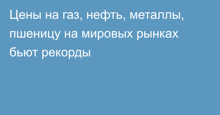 Цены на газ, нефть, металлы, пшеницу на мировых рынках бьют рекорды