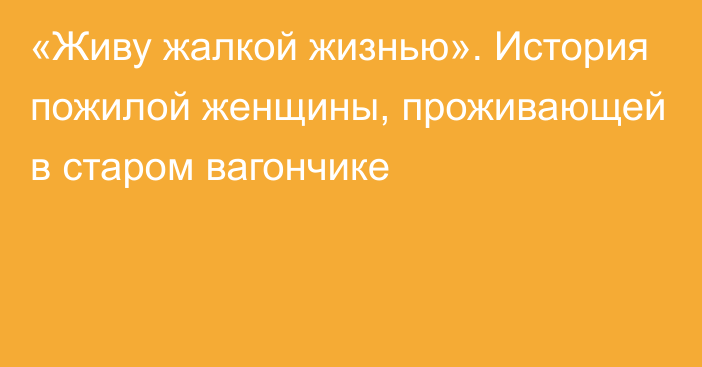 «Живу жалкой жизнью». История пожилой женщины, проживающей в старом вагончике