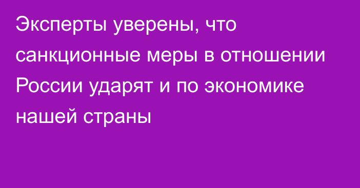 Эксперты уверены, что санкционные меры в отношении России ударят и по экономике нашей страны