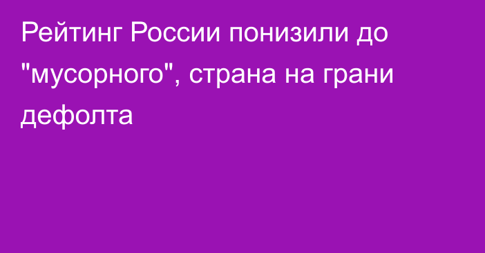 Рейтинг России понизили до 